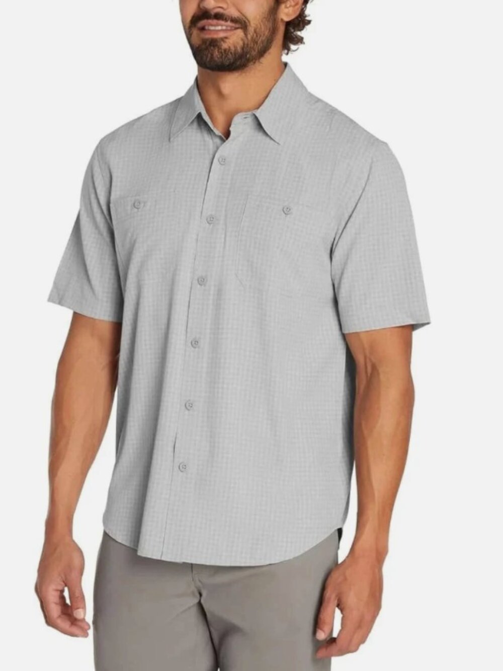 Orvis Men's Short Sleeve Woven Tech Shirt Gray Size 2XL